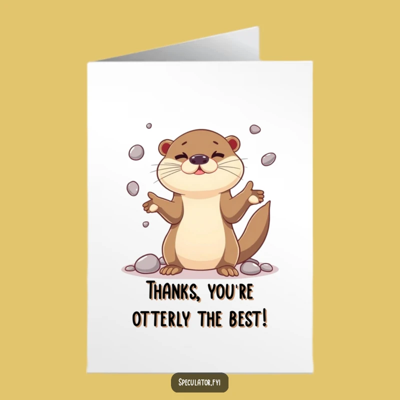 Free Printable Thank You Card: Juggling Otter - Playful Gratitude