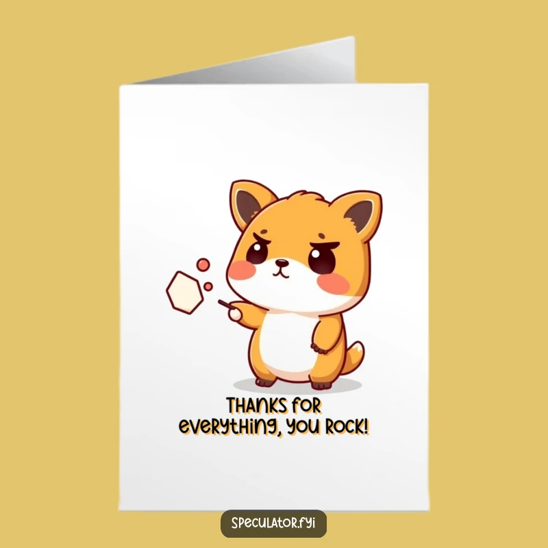 Free Printable Thank You Card: Kawaii Confusion Animal, Downloadable Humor for Expressing Gratitude