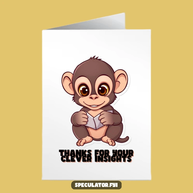 Free Printable Thank You Card: Monkey's Patterns for Your Insightful Help