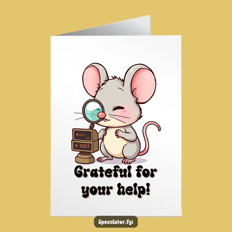 Free Printable Mouse Thank You Card: Funny Monocle Investor Appreciation