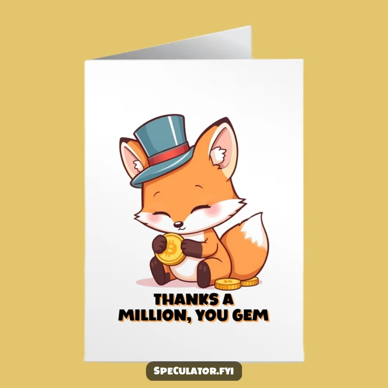 Free Printable Fox Thank You Card: Dapper Foxy's Gratitude - Funny Downloadable Gift