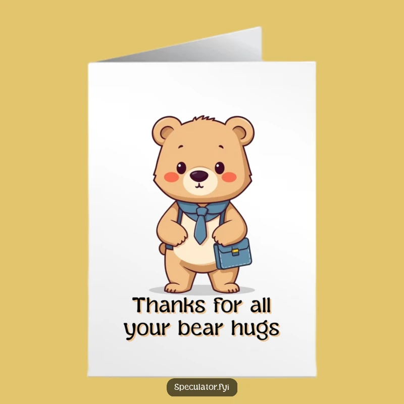 Free Printable Thank You Card: Bear Cub's Briefcase for Your Professionalism