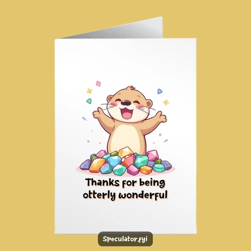 Free Printable Thank You Card: Otter's Gem Dance for Your Kindness