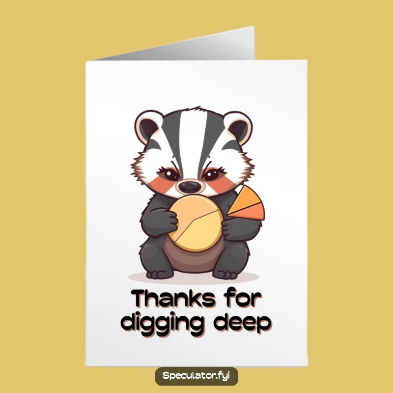 Free Printable Thank You Card: Funny Badger Chart, Express Gratitude Downloadable