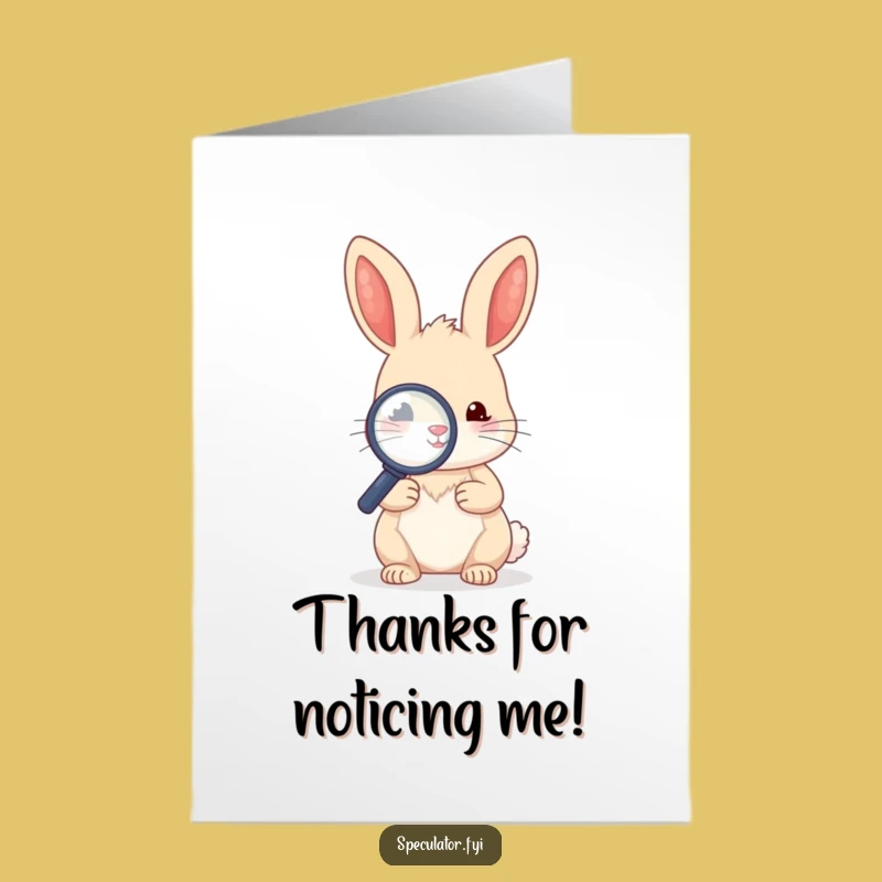 Free Printable Kawaii Rabbit Thank You Card: Funny Investigator Downloadable