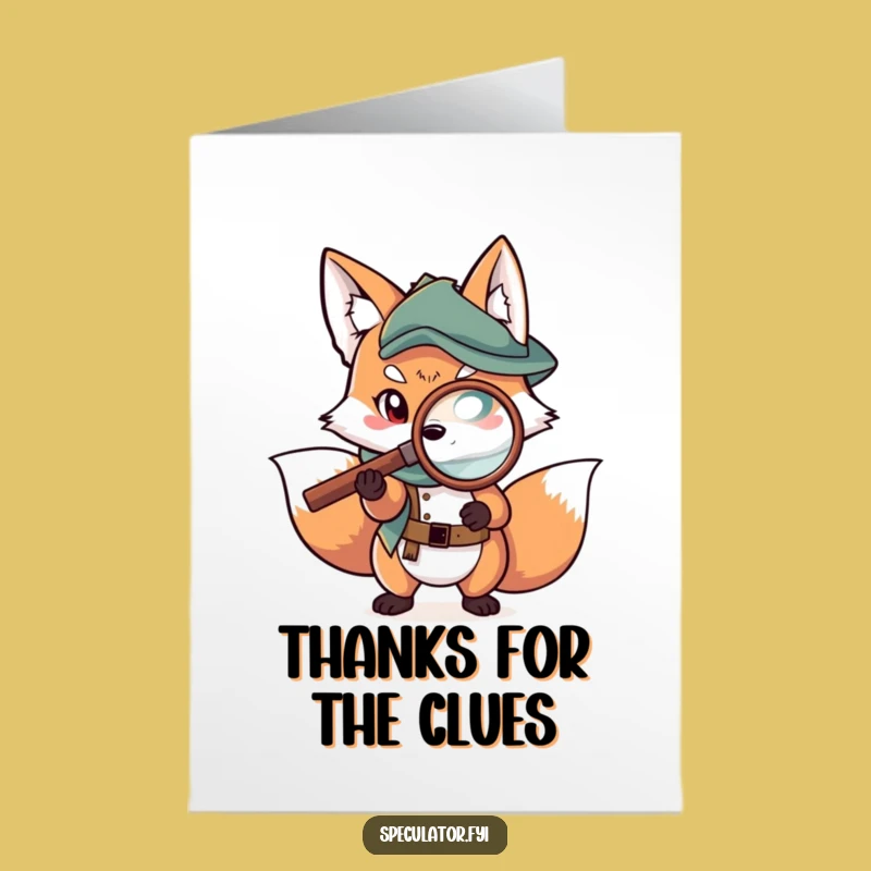 Free Printable Thank You Card: Fox's Detailed Thanks, Downloadable Gift