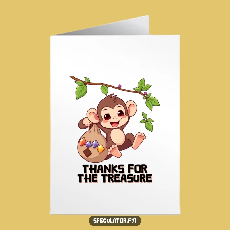Free Printable Monkey Thank You Card: Gem Appreciation - Funny Downloadable Gift