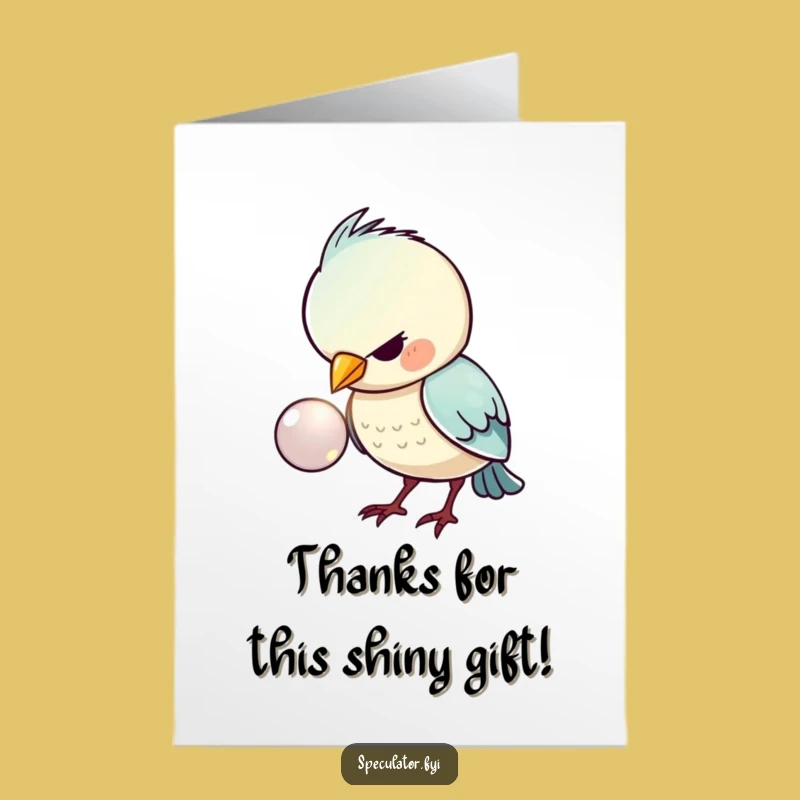 Free Printable Thank You Card: Funny Kawaii Bird Button Fascination, Downloadable Gift