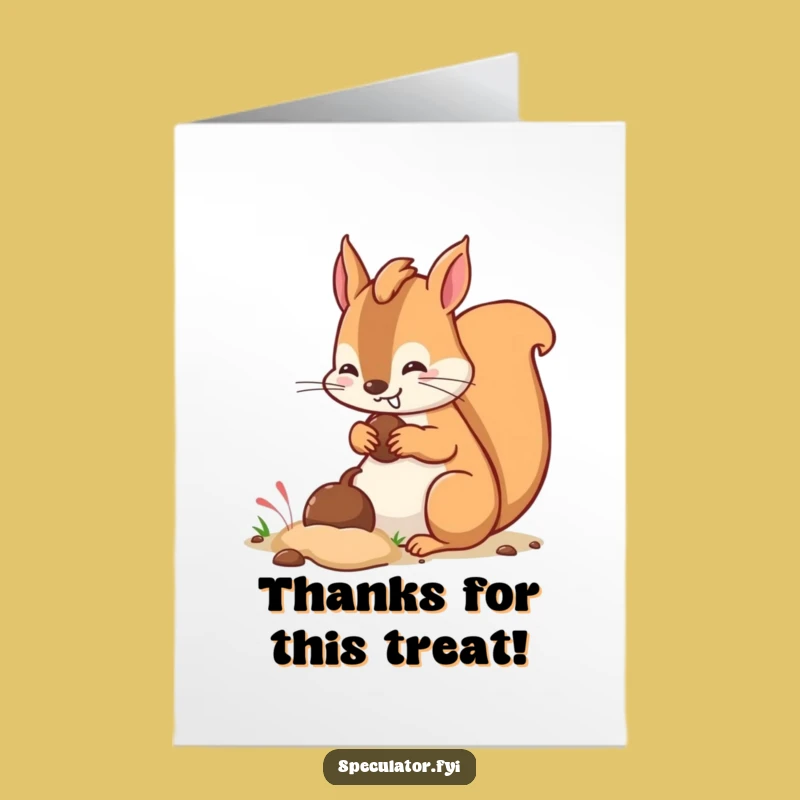 Free Printable Kawaii Squirrel Thank You Card: Funny Hidden Gift Downloadable