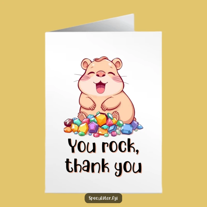 Free Printable Thank You Card: Capybara's Jewel Thanks, Downloadable Gift