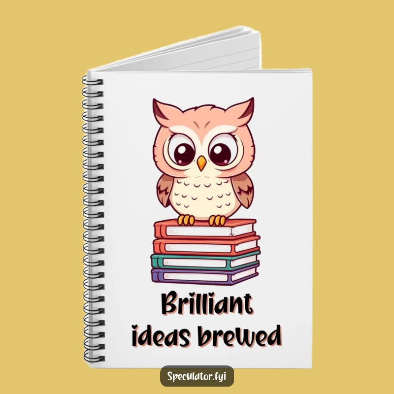 Funny Owl Book Stack Notebook - Jot Down Ideas with Clever Humor