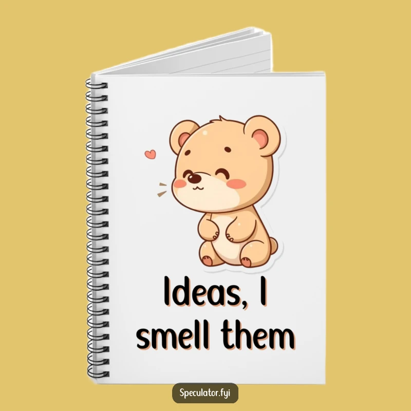 Funny Bear Cub Sniffing Notebook: Curious Jotter, Perfect Funny Gift