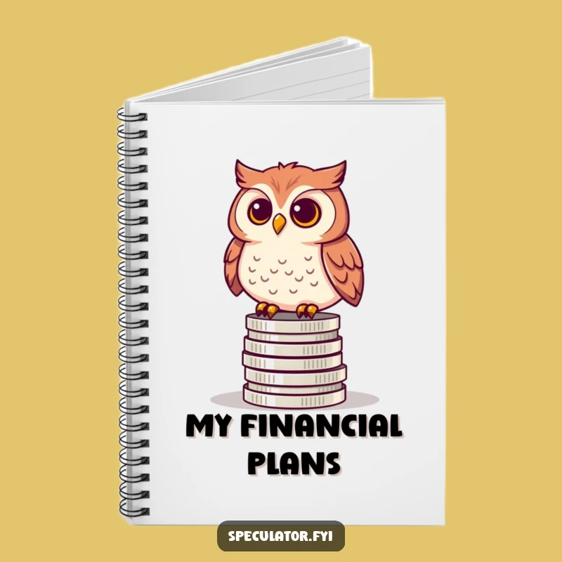 Funny Curious Owl Coin Log Notebook - Wise Journal for Ideas