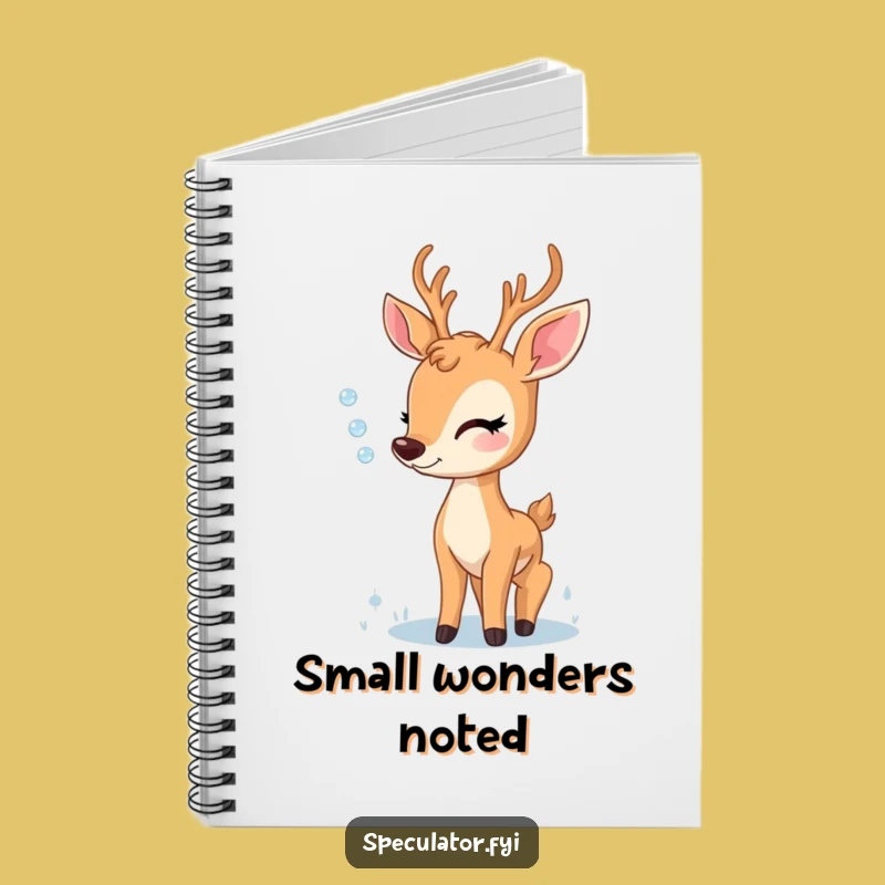 Funny Delighted Deer Dewdrop Journal - Inspiring Nature Notebook