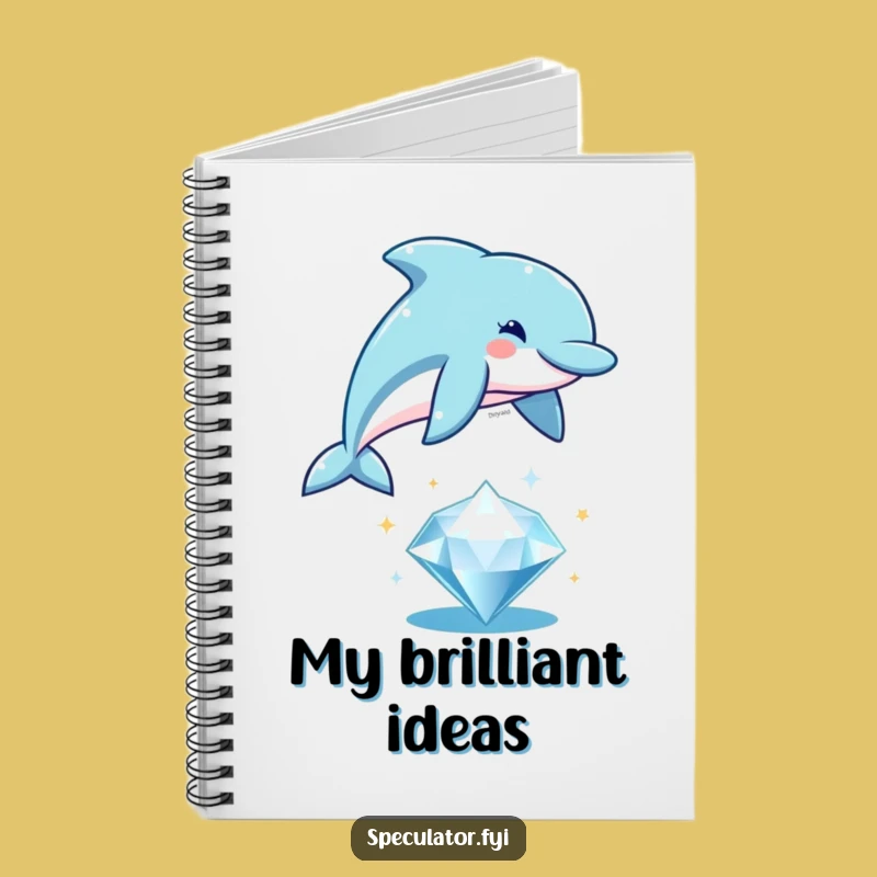 Funny Dolphin Diamond Leap Notebook - Journal Your Adventures with Humor Gift