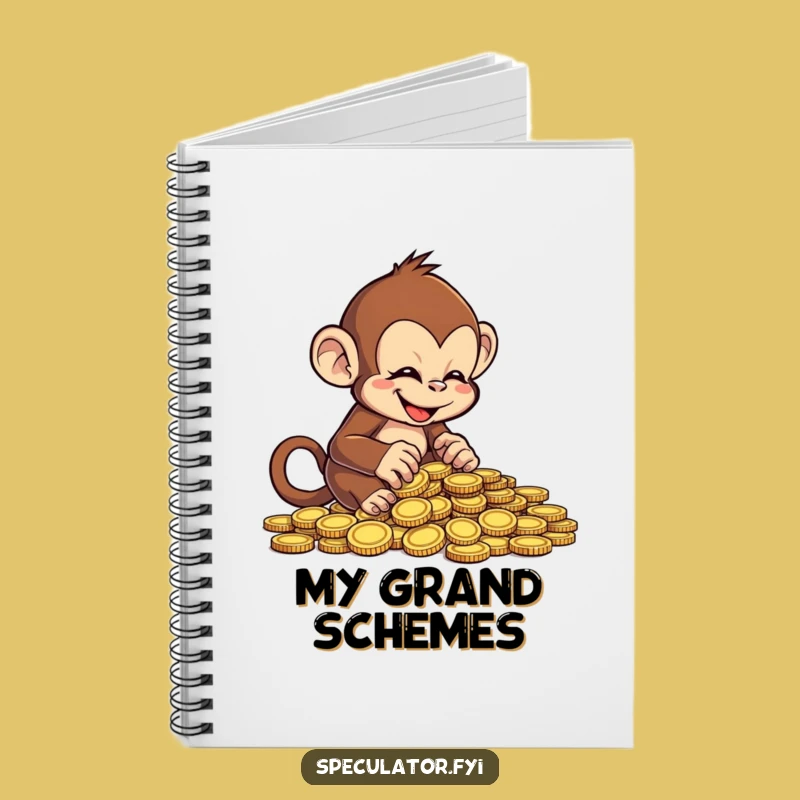 Funny Monkey Counting Coins Notebook - Journal Your Fortune with Humor Gift
