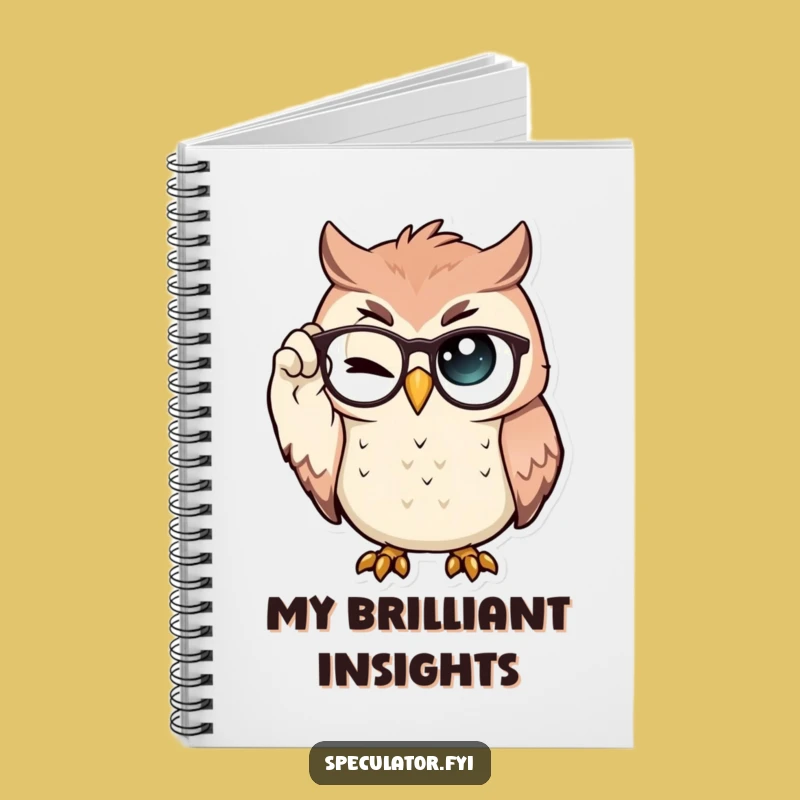 Funny Owl Notebook: Proud Spectacle Wink, Perfect Gift for Thinkers