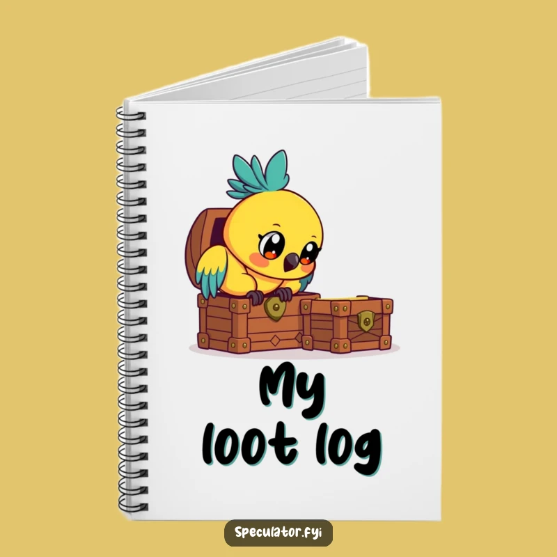 Funny Parrot Treasure Notebook - Journal Your Discoveries with Humor Gift