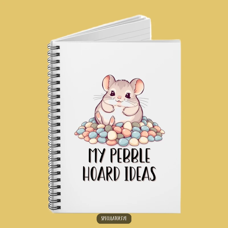 Funny Playful Chinchilla Pebble Notebook - Jot Down Happy Thoughts!