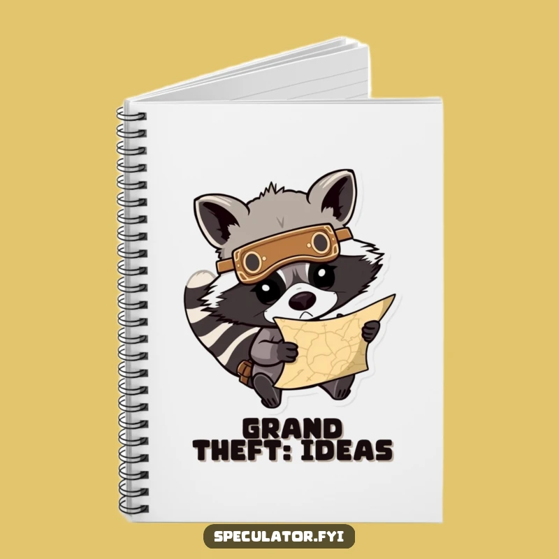 Funny Raccoon Treasure Map Notebook: Determined Jotter, Perfect Funny Gift
