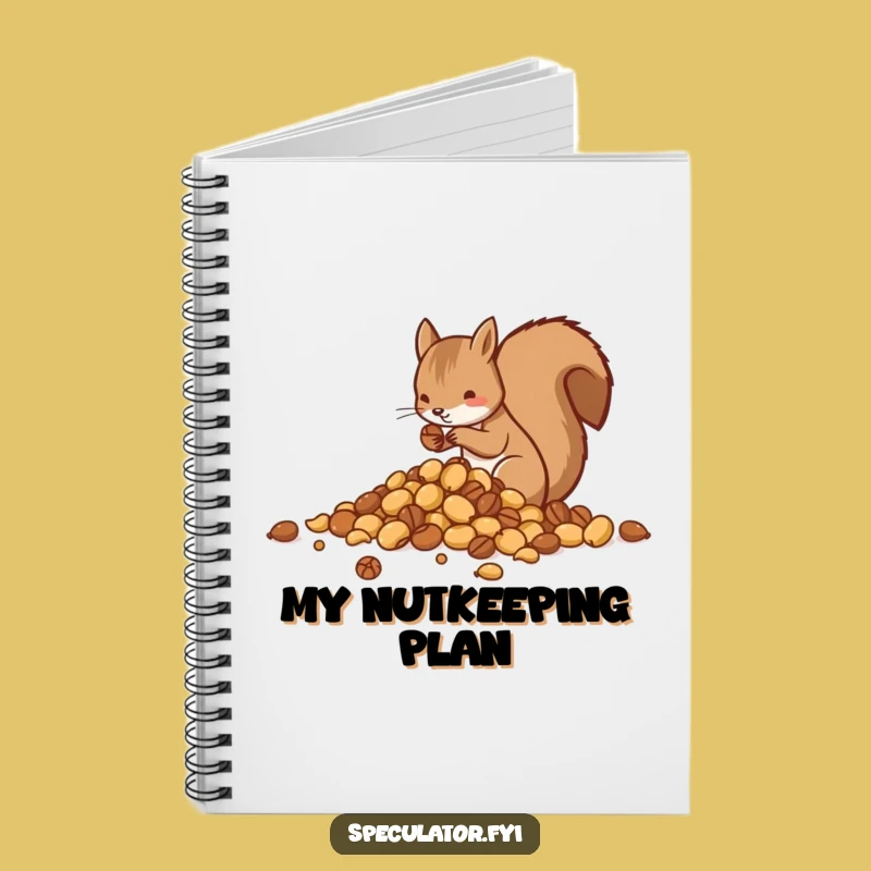 Funny Squirrel Sorting Nuts Notebook - Journal Organizer Plans, Creative Humorous Gift