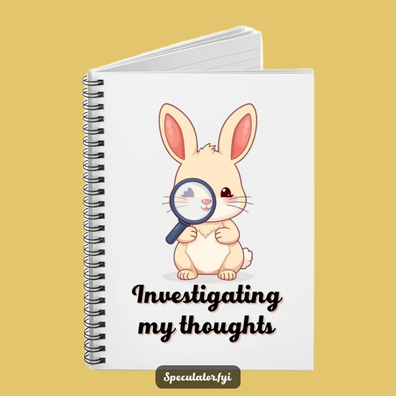 Funny Kawaii Rabbit Magnifying Glass Notebook - Note Funny Gifts!