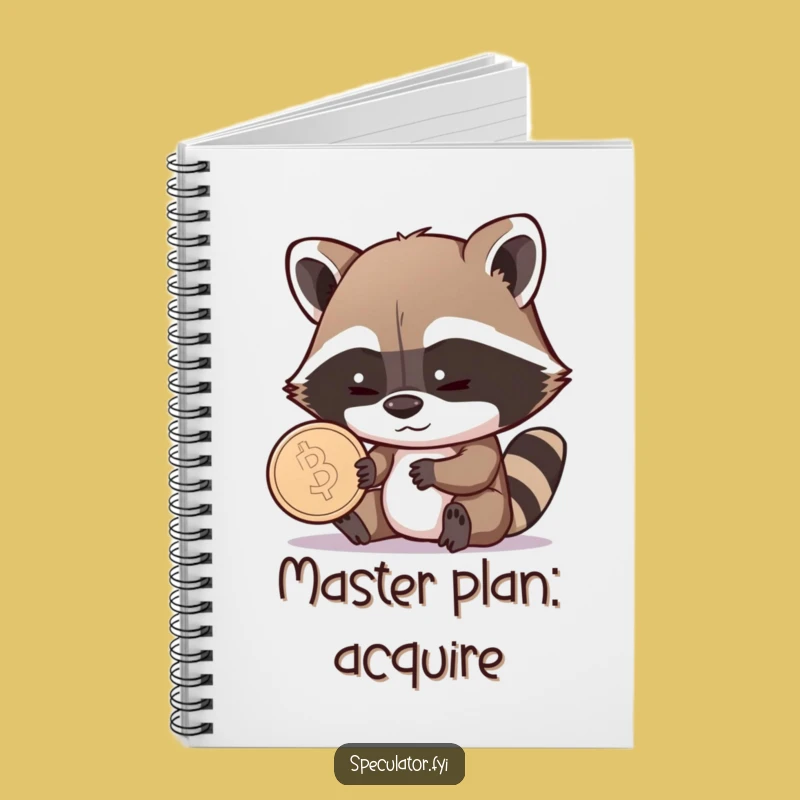 Funny Raccoon Coin Grin Notebook - Jot Down Plans with Sly Humor