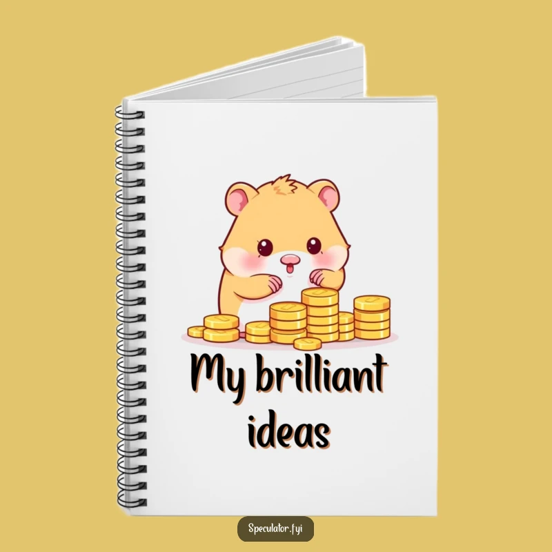 Funny Kawaii Hamster Counting Gold Coins Notebook - Write Funny Gifts!