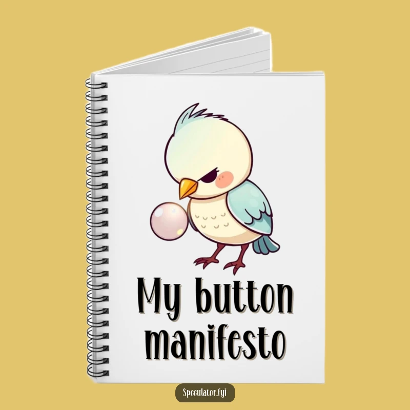 Funny Kawaii Bird Button Journal - Hilarious Notebook for Bird Enthusiasts