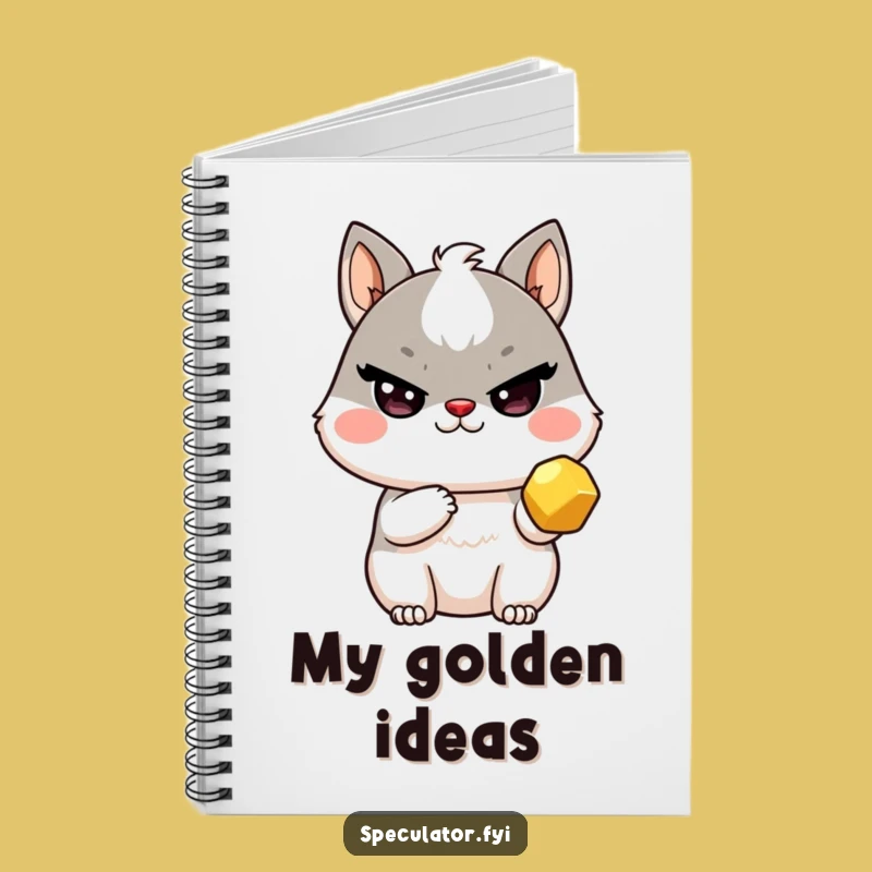 Funny Kawaii Treasure Log Notebook - Sly Wink Nugget Journal Gift