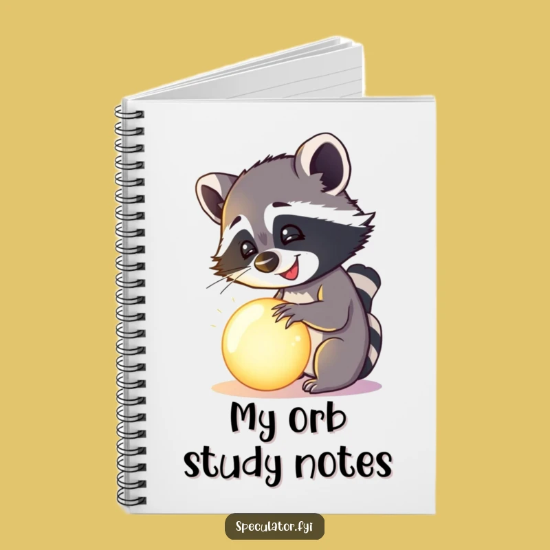 Funny Happy Raccoon Orb Notebook - Jot Down Mysteries!