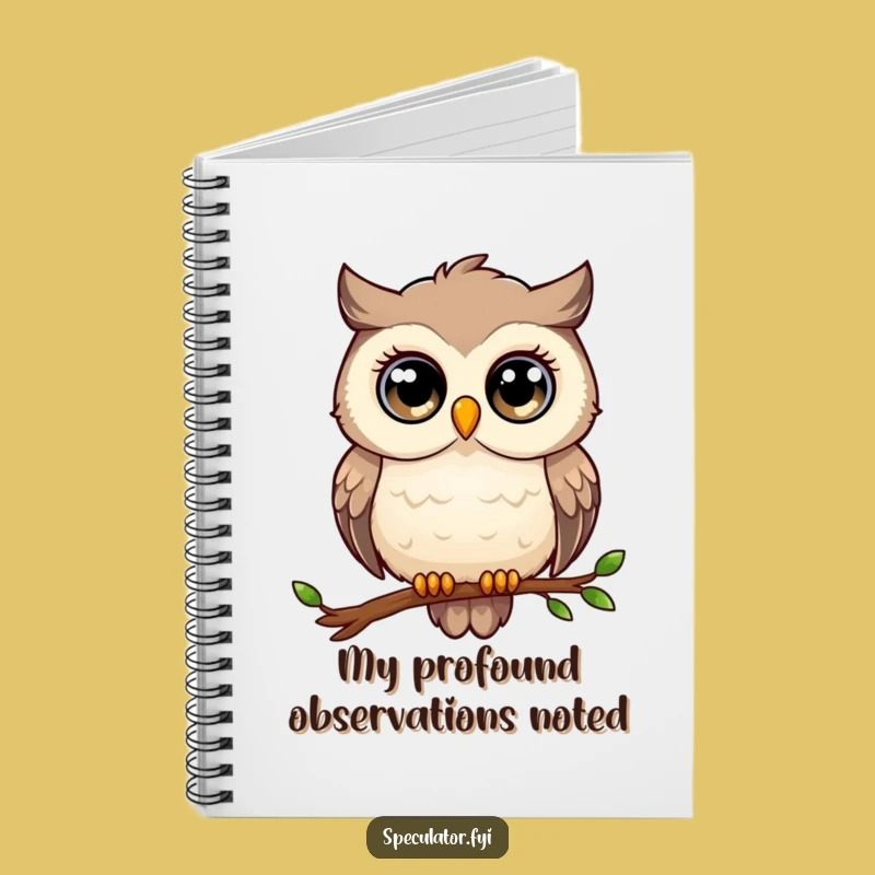 Funny Owl Notebook: Wise Thoughts Journal, Humorous Thoughtful Gift