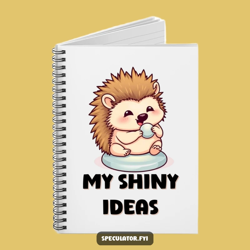 Funny Hedgehog Button Polishing Notebook - Jot Down Cute Ideas!
