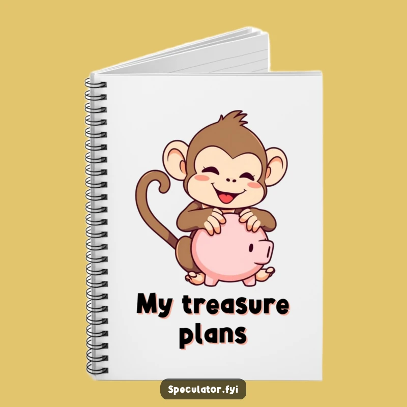 Funny Kawaii Monkey Notebook: Playful Piggy Bank for Your Notes