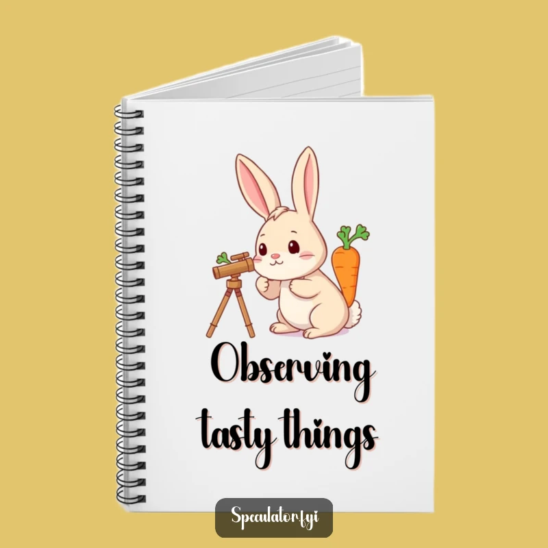 Funny Rabbit Telescope Carrot Notebook - Journal Explorer Plans, Creative Humorous Gift