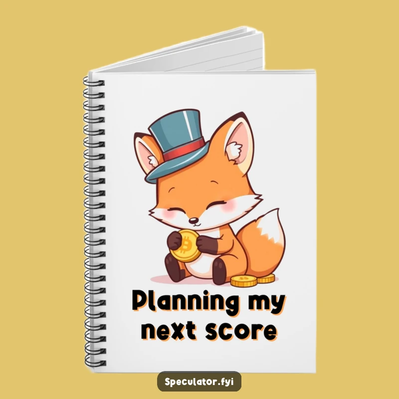 Funny Fox in Top Hat Notebook - Journal Investor Thoughts, Creative Humorous Gift