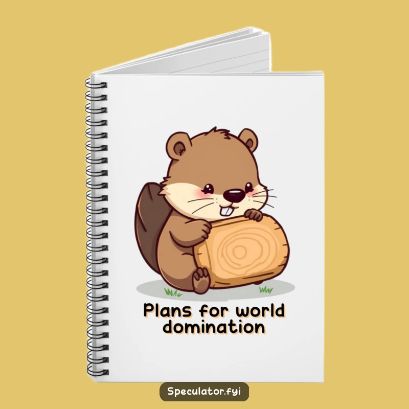 Funny Beaver Inspecting Log Notebook: Journal Your Plans with Humor Gift