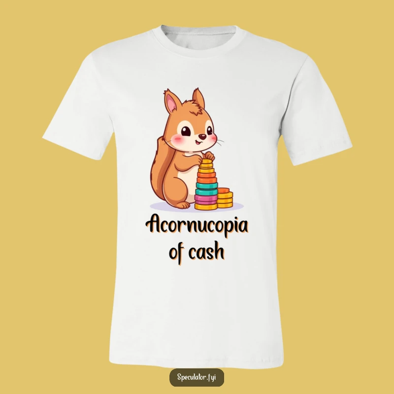 Funny Squirrel Counting Tokens T-Shirt: Playful Animal Tee, Awesome Funny Gift Apparel
