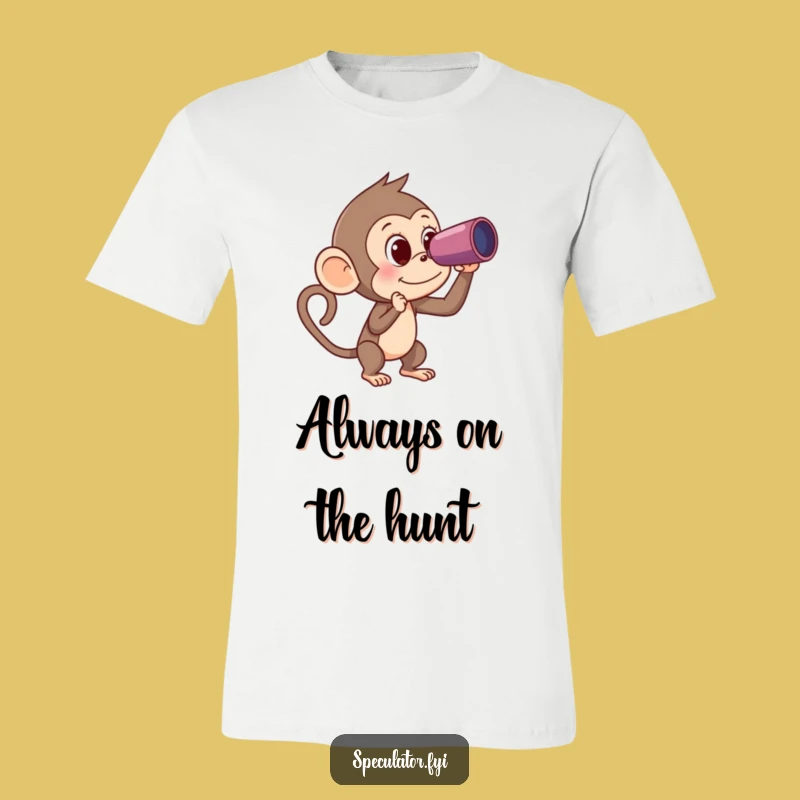 Funny Monkey Spyglass Banana T-Shirt - Unique Humor Tee for Explorers