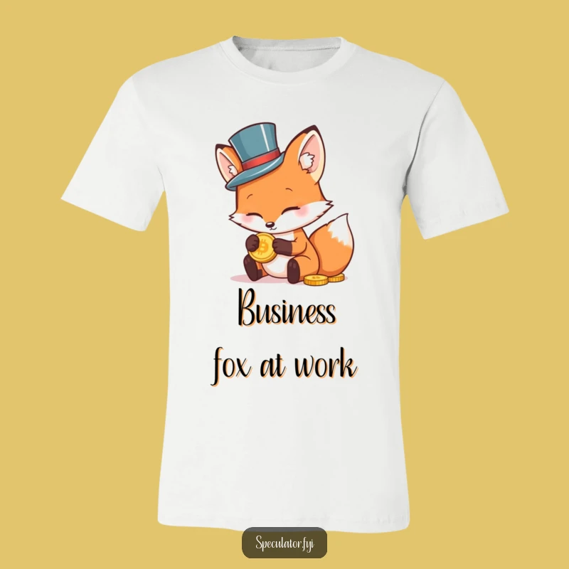 Funny Fox in Top Hat T-Shirt - Dapper Investor Tee, Great Humorous Gift