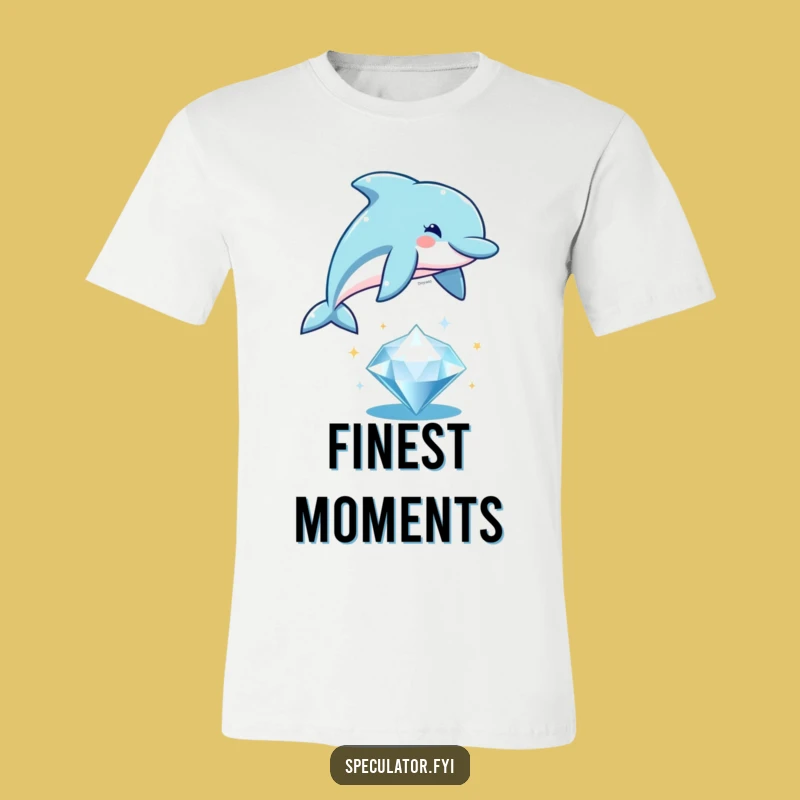 Funny Dolphin Diamond Leap T-Shirt - Playful Aquatic Gem Tee Gift