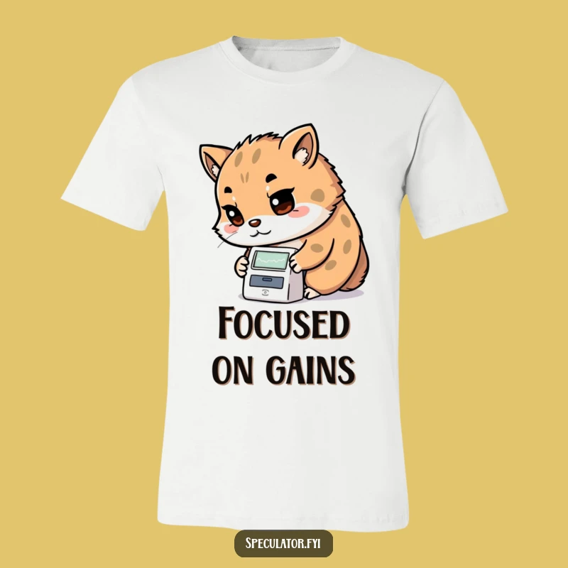 Funny Kawaii Stock Watcher T-Shirt - Determined Animal Ticker Tee Gift