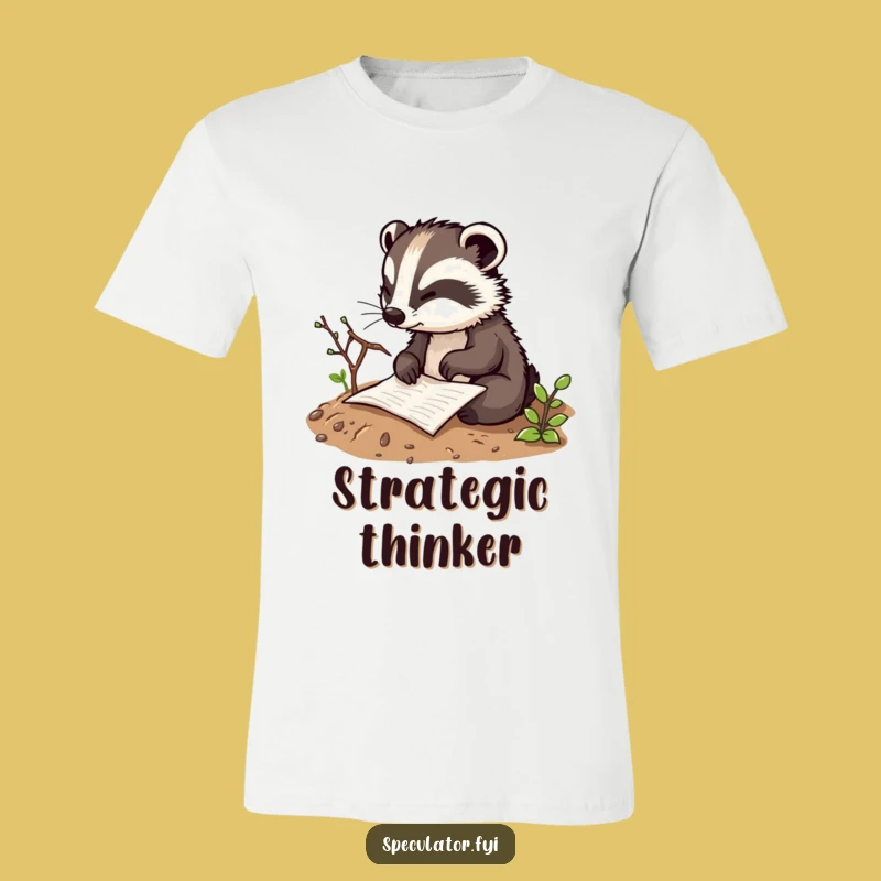 Funny Badger Plan T-Shirt - Strategize Your Style with Ease