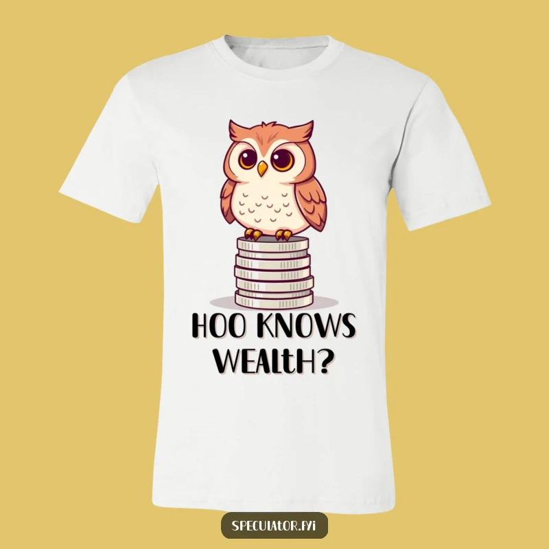 Funny Curious Owl Coin Perch T-Shirt - Hilarious Wisdom Apparel