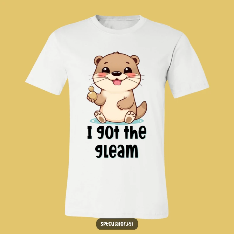 Funny Otter Pebble Toss T-Shirt: Lively Grin, Perfect Funny Gift