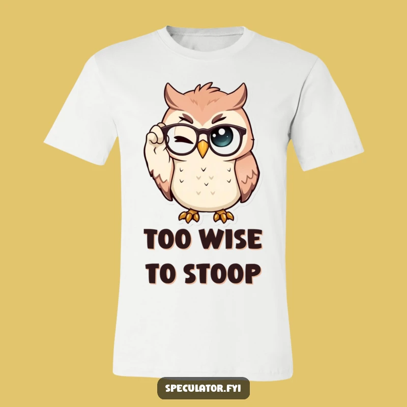 Funny Smart Owl Tee: Proud Spectacle Wink, Ideal Gift for Intellectuals