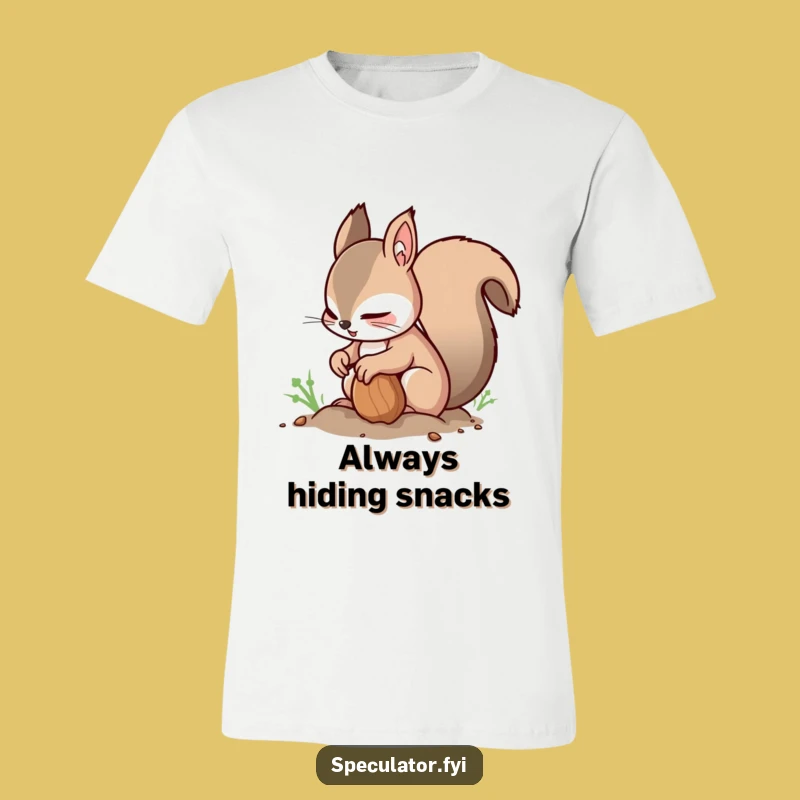 Funny Squirrel Nut Burying T-Shirt - Witty Apparel for the Prepared