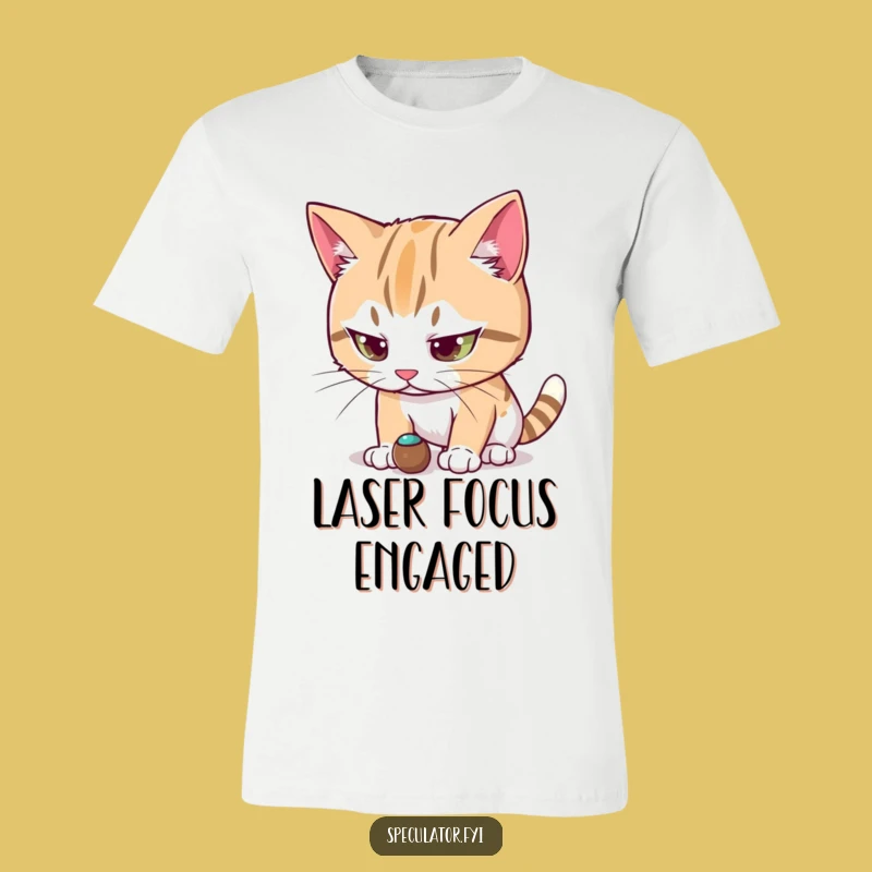 Funny Cat Focus T-Shirt - Unleash Your Inner Hunter