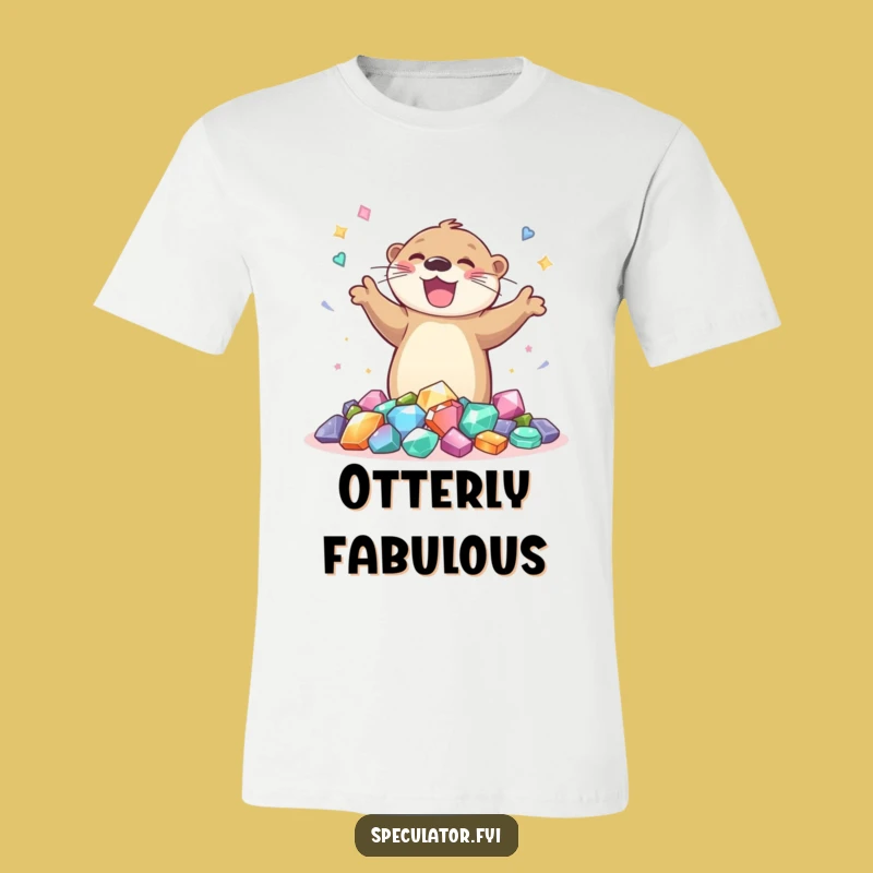 Funny Otter Gem Dance T-Shirt: Joyful Celebration Tee for Happy Souls