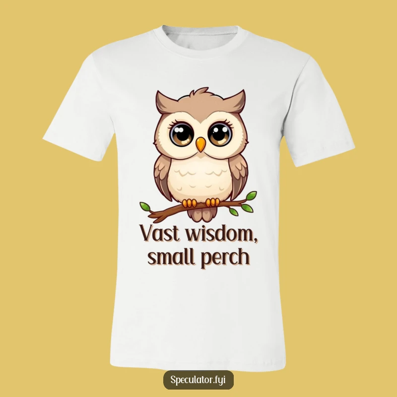 Funny Owl T-Shirt: Wise Observer, Hilarious Deep Thought Tee Gift